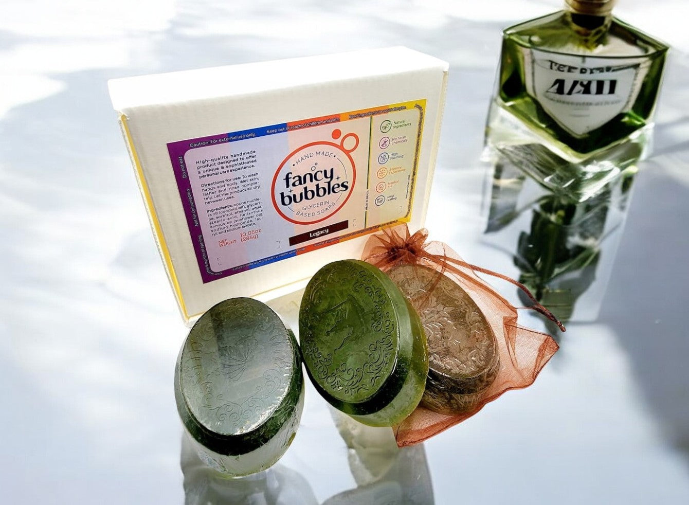 Artisanal Fine Perfumary Soap Line - For Them - Glycerin-based soaps Made in Brazil (Pack of 3)