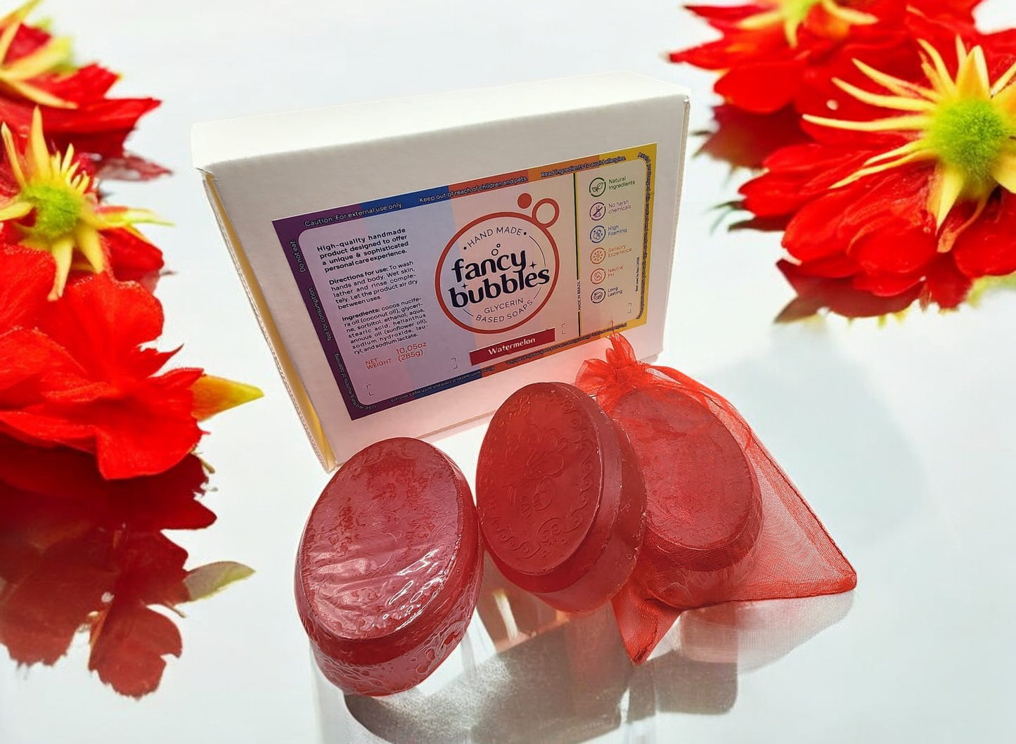 Artisanal Fruital Soap Line - Glycerin-based soaps Made in Brazil (Pack of 3)